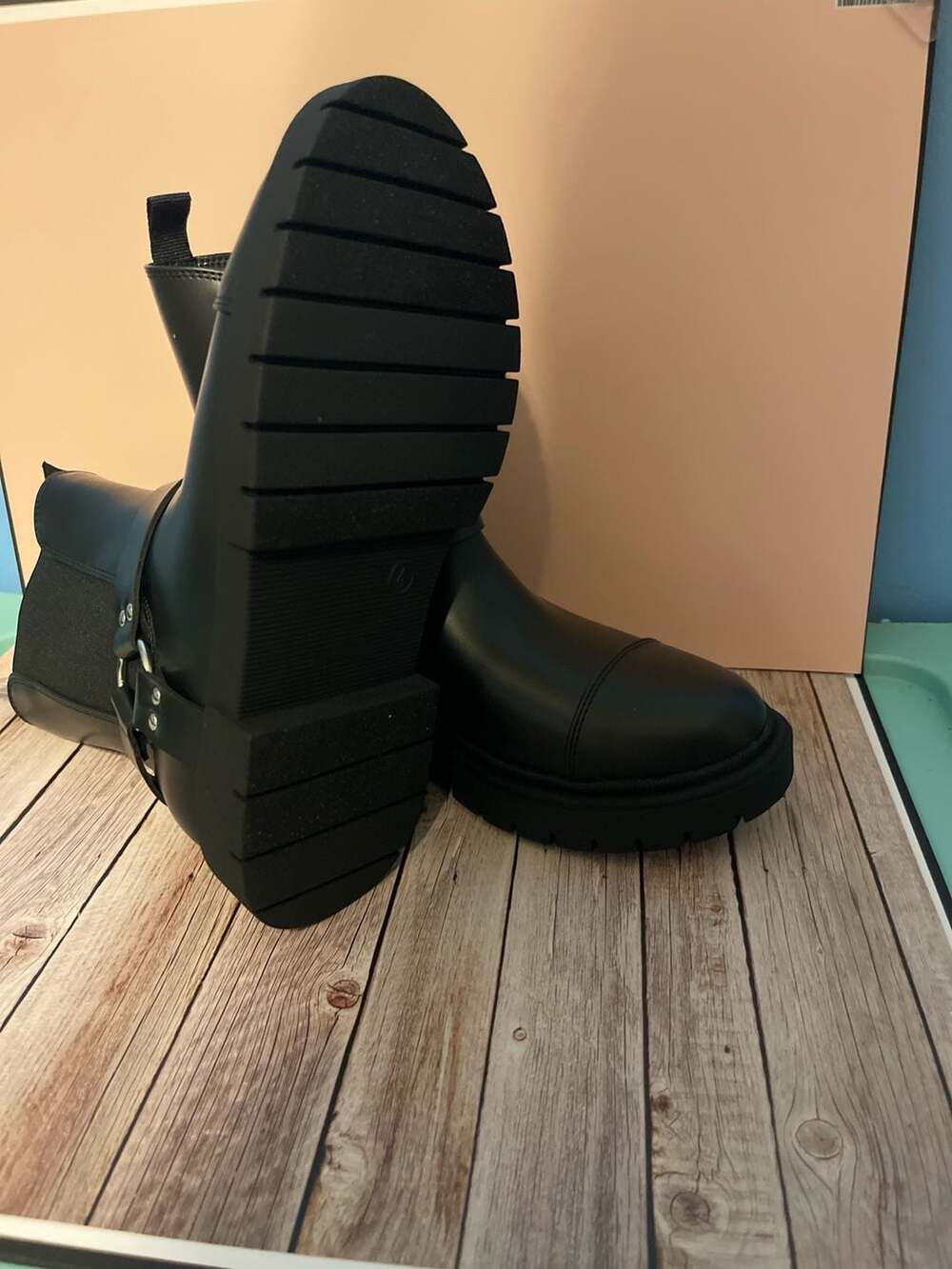 Art Class Kids Crosby Harness Moto Boots - Black - Picture 8 of 10